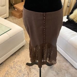 NWT  BEBE SEXY FIT AND FLARE BEADED DETAIL SKIRT